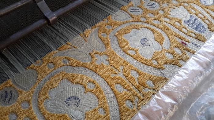Byzantium fabric: Magnificent, tapestry-like patterns with impressive gold and silver effects.